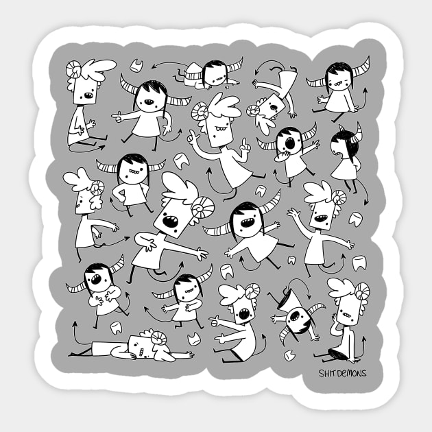 Shit Demons: Lots of Demons Sticker by iamprikle